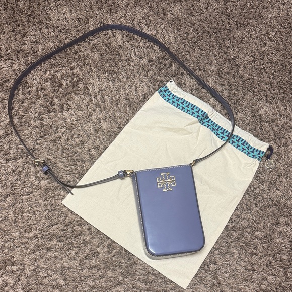 Tory Burch Blue Crossbody Bag with Gold Logo - Picture 2 of 5